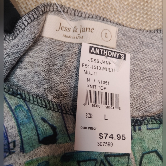 Jess & Jane Manhattan City Scape Colorful Soft Stretchy Tunic Size Large - Picture 5 of 11